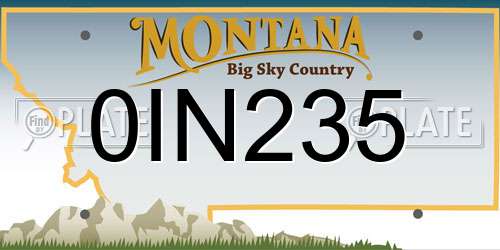 0IN235 Montana License Plate