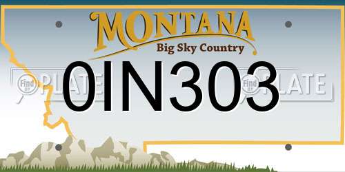 0IN303 Montana License Plate