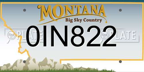0IN822 Montana License Plate