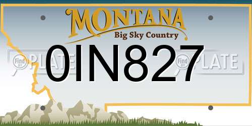 0IN827 Montana License Plate