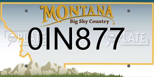 0IN877 Montana License Plate