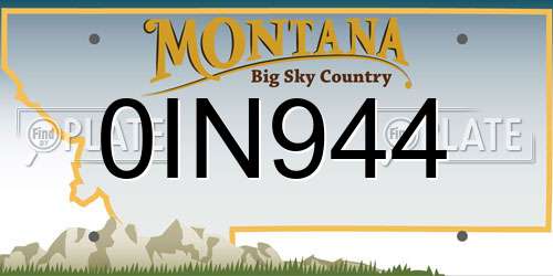 0IN944 Montana License Plate