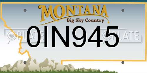 0IN945 Montana License Plate