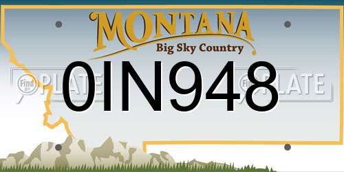 0IN948 Montana License Plate