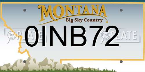 0INB72 Montana License Plate