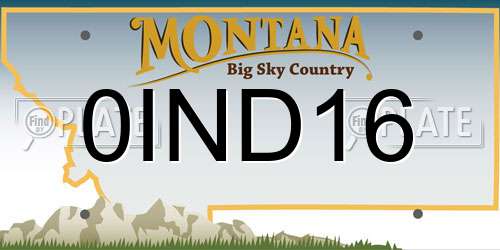 0IND16 Montana License Plate