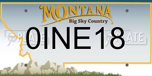 0INE18 Montana License Plate