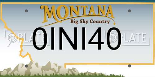 0INI40 Montana License Plate