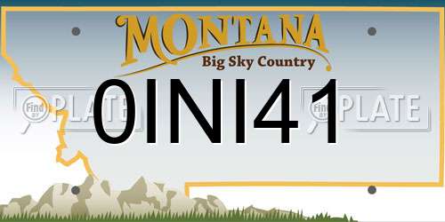 0INI41 Montana License Plate