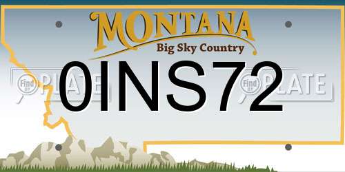 0INS72 Montana License Plate