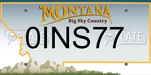 0INS77 Montana License Plate
