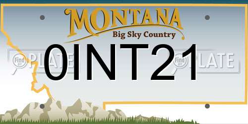 0INT21 Montana License Plate