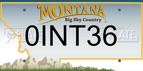 0INT36 Montana License Plate