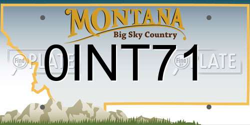 0INT71 Montana License Plate
