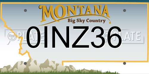 0INZ36 Montana License Plate