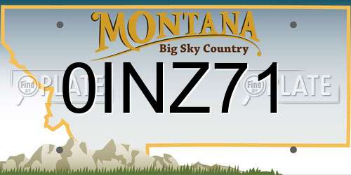 0INZ71 Montana License Plate