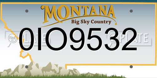 0IO9532 Montana License Plate