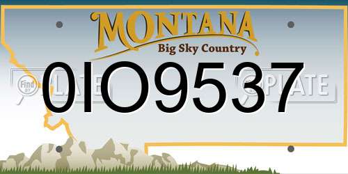 0IO9537 Montana License Plate