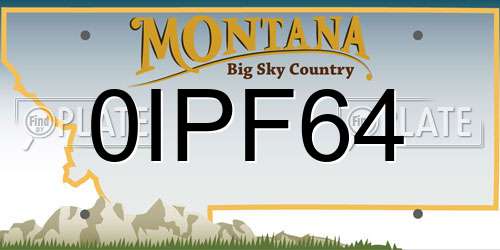 0IPF64 Montana License Plate