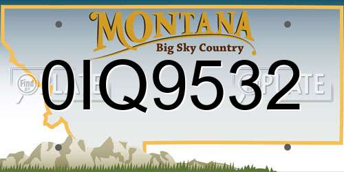 0IQ9532 Montana License Plate