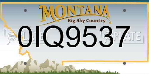 0IQ9537 Montana License Plate