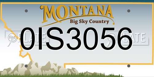 0IS3056 Montana License Plate