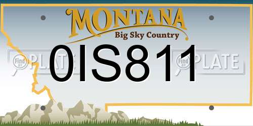 0IS811 Montana License Plate