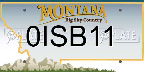 0ISB11 Montana License Plate