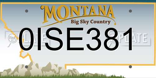 0ISE381 Montana License Plate