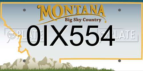 0IX554 Montana License Plate