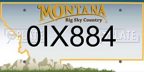 0IX884 Montana License Plate