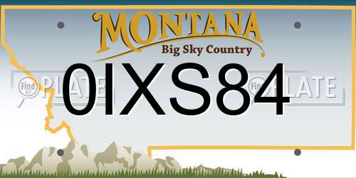 0IXS84 Montana License Plate