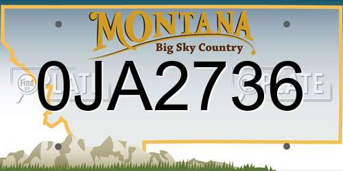 0JA2736 Montana License Plate