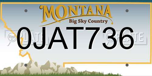0JAT736 Montana License Plate