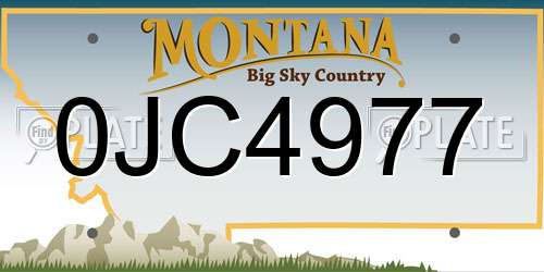 0JC4977 Montana License Plate