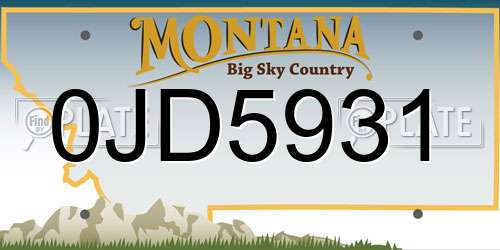 0JD5931 Montana License Plate