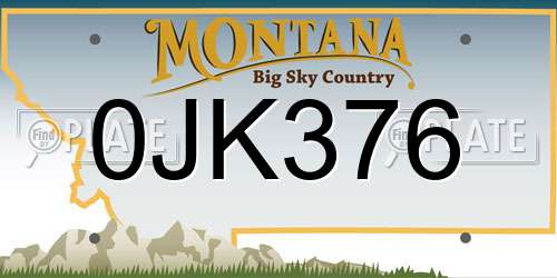 0JK376 Montana License Plate