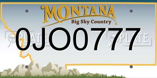 0JO0777 Montana License Plate