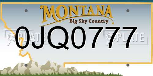 0JQ0777 Montana License Plate