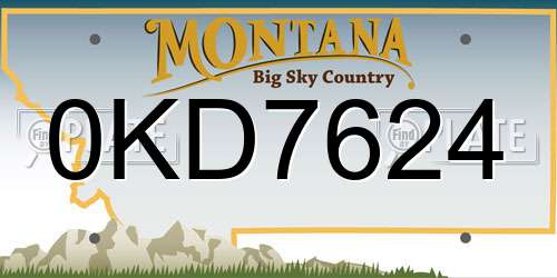 0KD7624 Montana License Plate