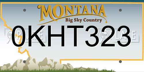 0KHT323 Montana License Plate