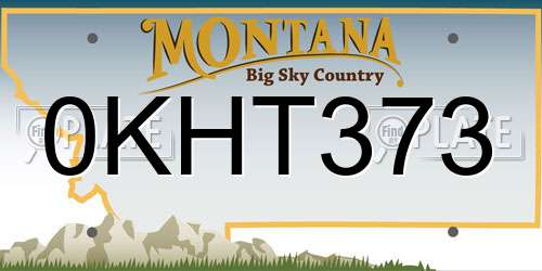 0KHT373 Montana License Plate