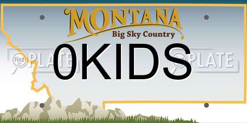 0KIDS Montana License Plate