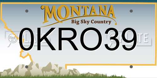 0KRO39 Montana License Plate