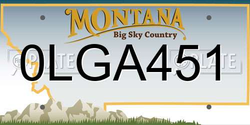 0LGA451 Montana License Plate
