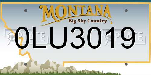 0LU3019 Montana License Plate
