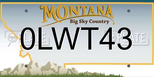 0LWT43 Montana License Plate