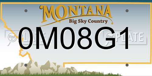 0M08G1 Montana License Plate