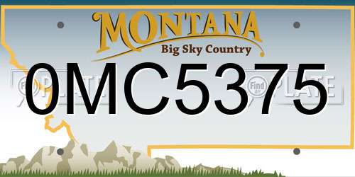 0MC5375 Montana License Plate