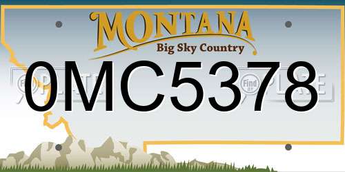 0MC5378 Montana License Plate